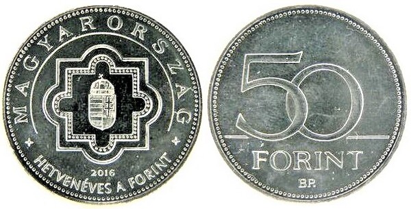 50 forint (70e anniversaire de l'introduction du Forint)