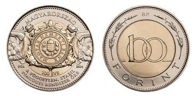 100 forint (Centenario del Banco Nacional de Hungría)