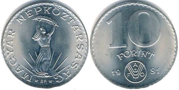 10 forint (FAO (ORGANISATION DES NATIONS UNIES POUR L'ALIMENTATION ET L'AGRICULTURE))