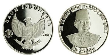 25000 rupiah (Centenaire de Sukarno)