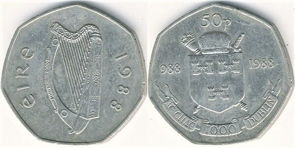 50 pence (1000e anniversaire de Dublin)