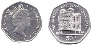 50 pence (Centenaire du bâtiment législatif)