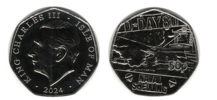 50 pence (80e anniversaire du débarquement - bombardement naval)