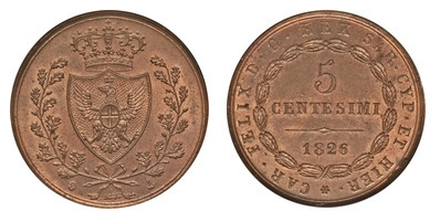 5 centesimi (Carlo Felice)