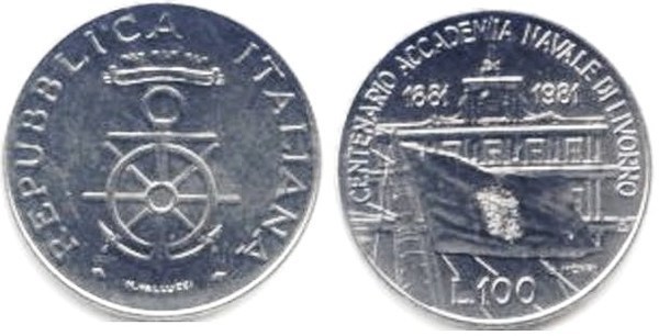 100 lire (Centenaire de l'Académie navale de Livourne)