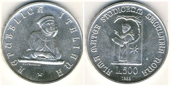 500 lire (900e anniversaire de l'université de Bologne)