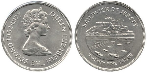 25 pence (25e anniversaire du couronnement de la reine)