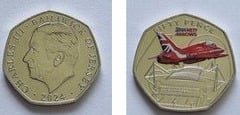 50 pence (Les Red Arrows au-dessus du Millennium Stadium-Color)