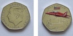 50 pence (Flèches rouges au-dessus du château de Gorey-Color)