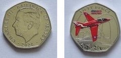 50 pence (Flèches rouges au-dessus du château d'Édimbourg-Color)