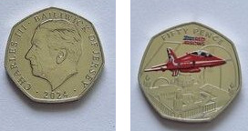 50 pence (Flèches rouges au-dessus de l'hôtel de ville de Belfast-Color)