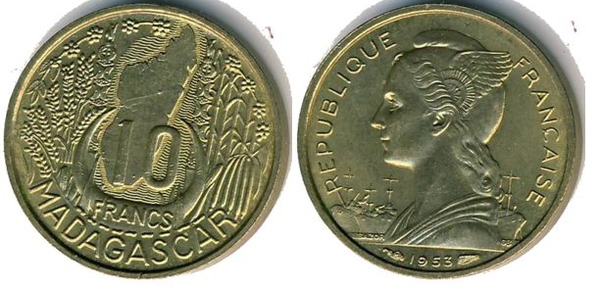 10 francs (Colonia Francesa)