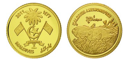 20 rufiyaa (poisson anémone des Maldives)