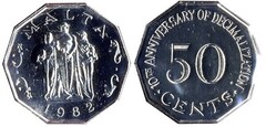 50 cents (10e anniversaire de la décimalisation)