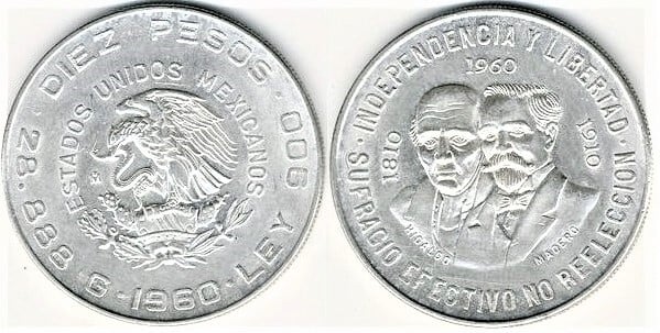 10 pesos (150e anniversaire de la guerre d'indépendance)