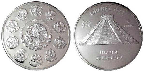 20 pesos (Chichén Itzá-Pyramide de Kukulcan)