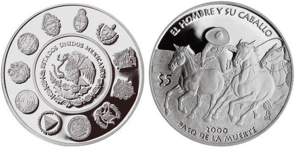 5 pesos (L'homme et son cheval)