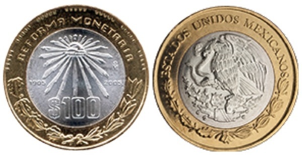 100 Pesos (Centenario de la Reforma Monetaria de 1905)