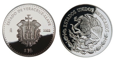 10 Pesos (Veracruz-Heraldic Key)