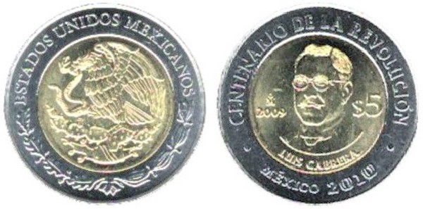 5 pesos (Centenaire de la révolution - Luis Cabrera)