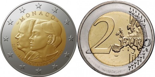 2 euro (10e anniversaire du mariage d'Albert II et de Charlène)