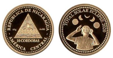 10 córdobas (Eclipse solar total de 2020 en Nicaragua)
