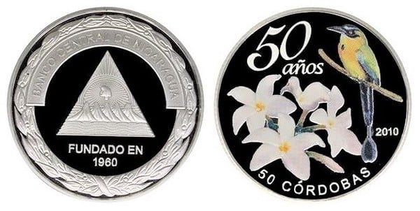 50 córdobas (50e anniversaire de la Banque centrale du Nicaragua)