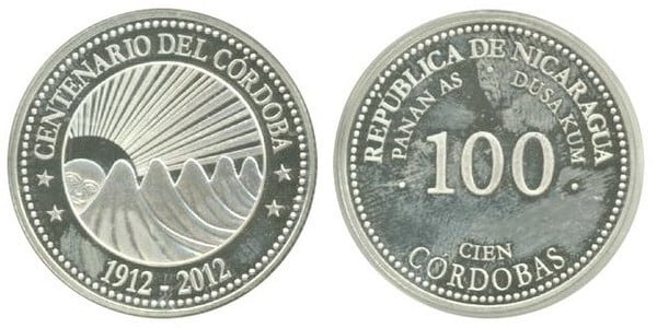 100 córdobas (100e anniversaire de la pièce de Cordoue)