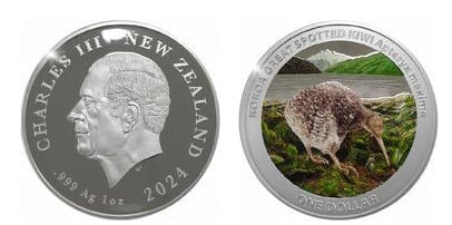 1 dollar (grand kiwi tacheté - couleur)