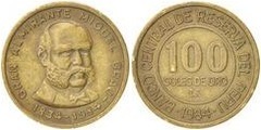 100 soles (150e anniversaire de la naissance de l'amiral Miguel Grau)