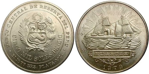 5.000 soles (100e anniversaire de la bataille d'Iquique)