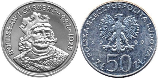 50 zlotych (Roi Boleslas Ier Le Brave)