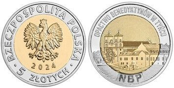 5 zlotych (La abadía benedictina de Tyniec)