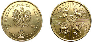 2 zlote (Jubilé 2000)