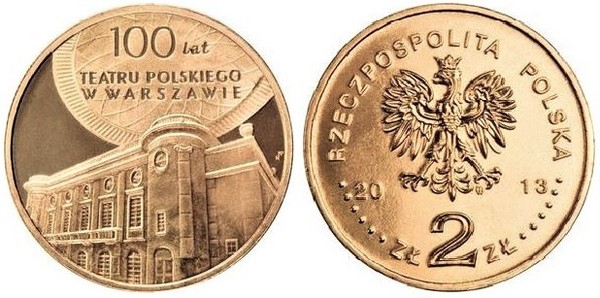 2 zlote (Centenaire du théâtre polonais de Varsovie)