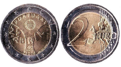 2 euro (40e anniversaire de la révolution des œillets - 25 avril)