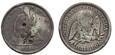 1/2 dollar (Contremarque Fleur de Lis)