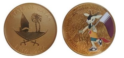 1 riyal (Jeux asiatiques de 2006 à Doha, Qatar - Orry l'Oryx)