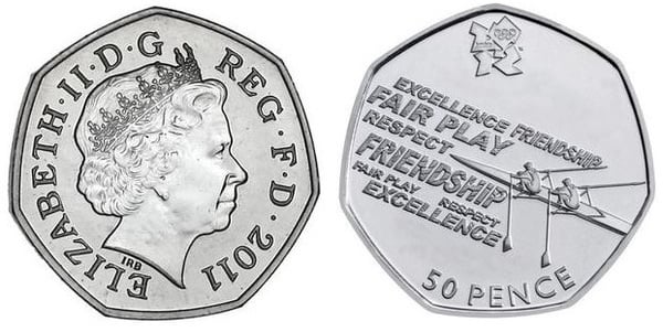 50 pence (Jeux olympiques de Londres 2012-Remo)