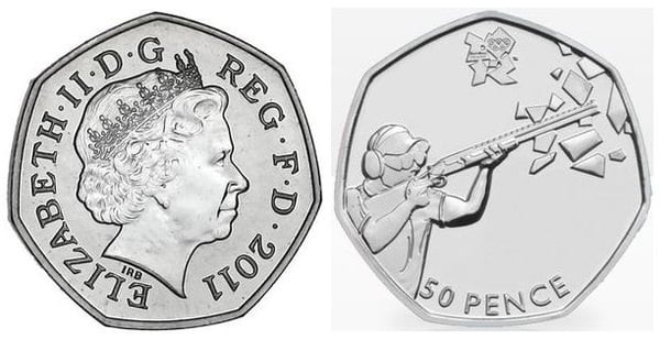 50 pence (Jeux olympiques de Londres 2012-Tiro)