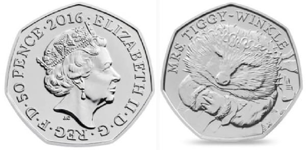 50 pence (Beatrix Potter - Mme Tiggy-Winkle)