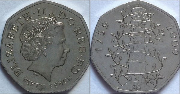 50 pence (Fondation du 250e anniversaire des jardins botaniques royaux de Kew)