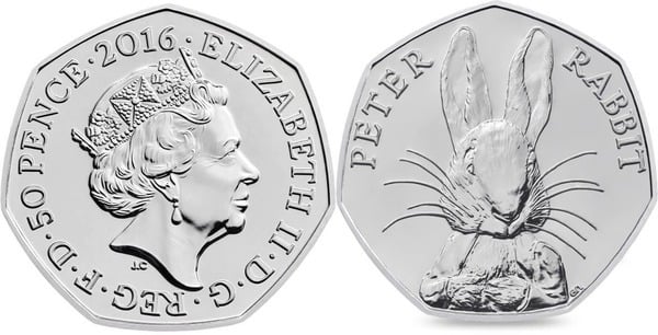 50 pence (Beatrix Potter - Peter Rabit)
