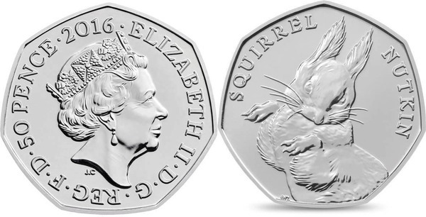 50 pence (Beatrix Potter - L'écureuil à la noix)