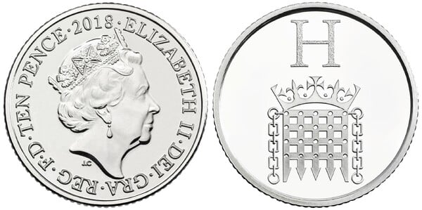 10 pence (Alfabeto H - Houses of Parliament)