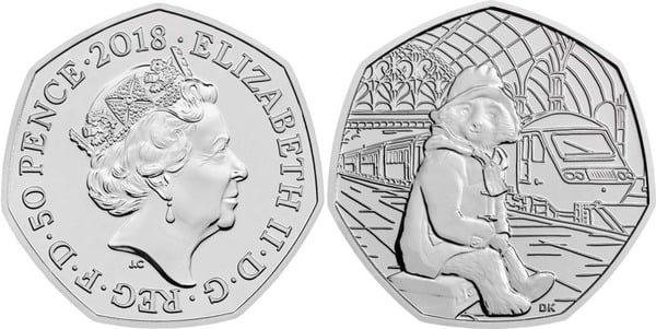 50 pence (Beatrix Potter - Paddington à la gare)