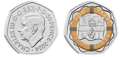 50 pence (200e anniversaire de la RNLI-Couleur)