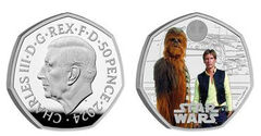 50 pence (Han Solo et Chewbacca-Color)