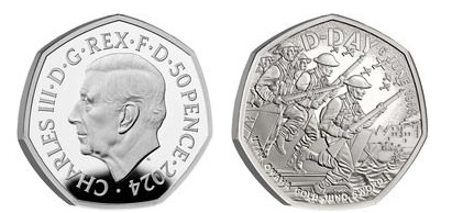 50 pence (80e anniversaire du débarquement en Normandie)