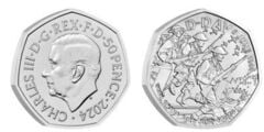 50 pence (80e anniversaire du débarquement en Normandie)